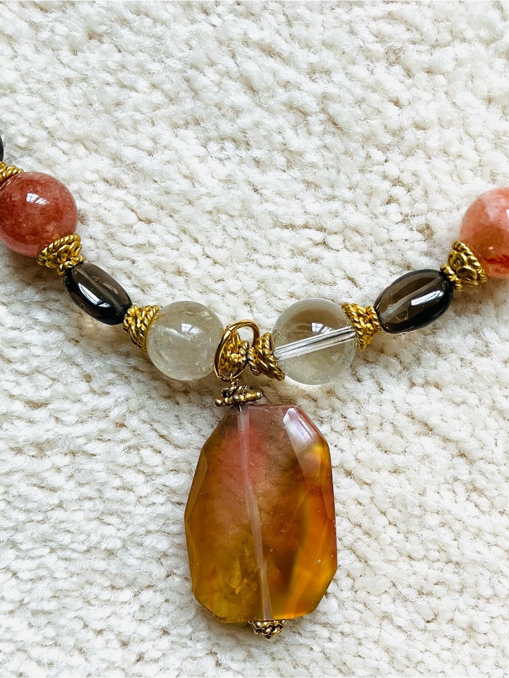 Lot of 3 Vintage Handcrafted Gemstone Necklaces - Picture 2 of 6